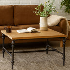 Natural Wooden Washed Finish Square Coffee Table