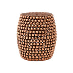 Copper Finish Beaded Barrel Design Stool
