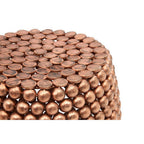 Copper Finish Beaded Barrel Design Stool