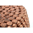 Copper Finish Beaded Barrel Design Stool