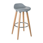 Grey Bar Stool with Wooden Legs