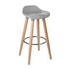 Taupe Bar Stool with Wooden Legs