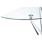 Tempered Glass Top Half Moon Console Table with Cross Chrome Metal Legs and Black Wooden Base