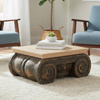 Natural and Grey Ornate Coffee Table
