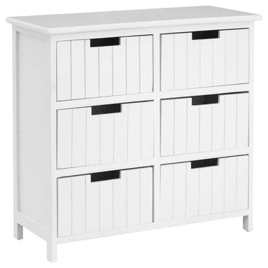 England White Wooden 6 Drawer Chest