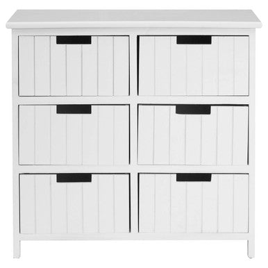 England White Wooden 6 Drawer Chest