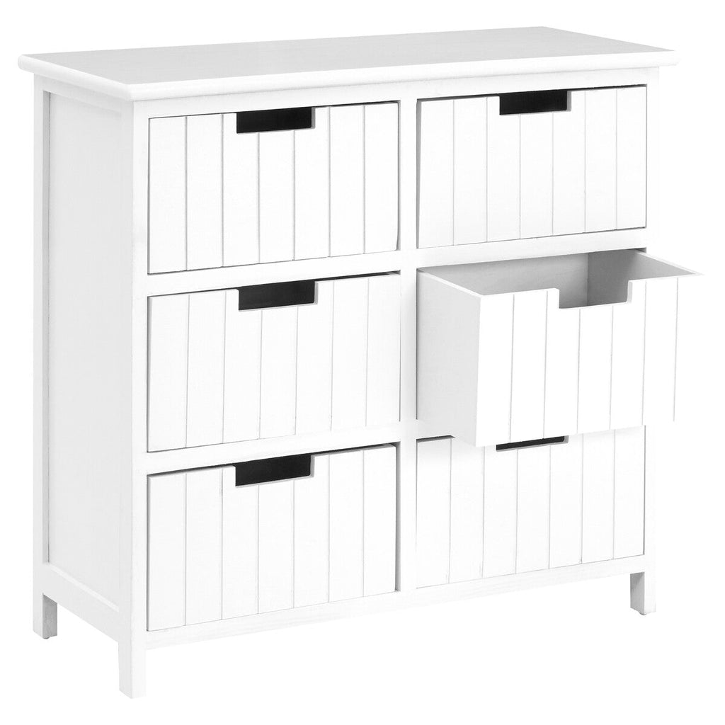 England White Wooden 6 Drawer Chest