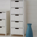 England White Wooden 5 Drawer Chest