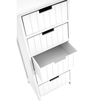 England White Wooden 5 Drawer Chest