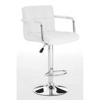 White Leather Effect Bar Chair