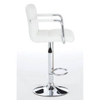 White Leather Effect Bar Chair