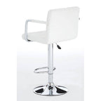 White Leather Effect Bar Chair
