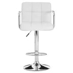 White Leather Effect Bar Chair