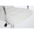 White Leather Effect Bar Chair