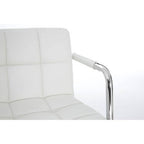 White Leather Effect Bar Chair