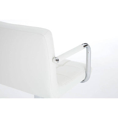 White Leather Effect Bar Chair