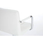 White Leather Effect Bar Chair