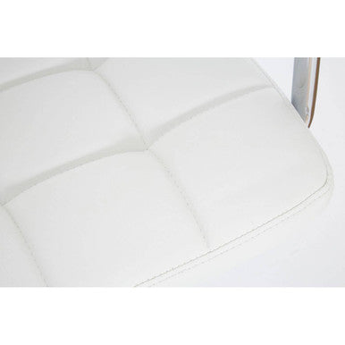 White Leather Effect Bar Chair