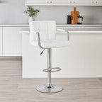White Leather Effect Bar Chair