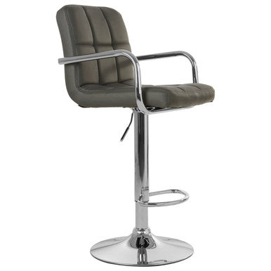 Grey Leather Effect Bar Chair