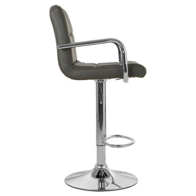 Grey Leather Effect Bar Chair