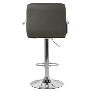 Grey Leather Effect Bar Chair