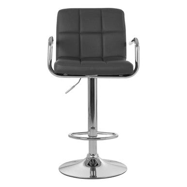 Grey Leather Effect Bar Chair