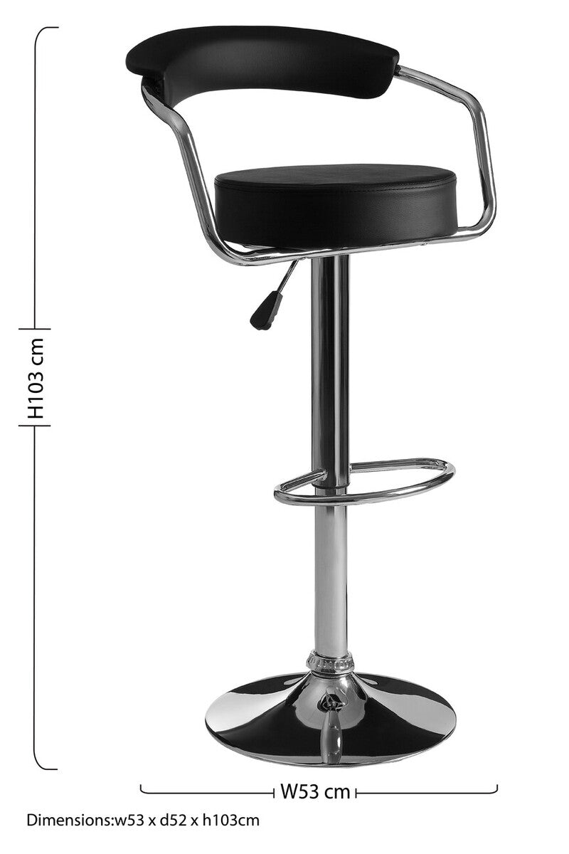 Black Leather Effect Bar Chair