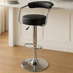 Black Leather Effect Bar Chair