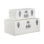 Set of Two Ivory Storage Trunks