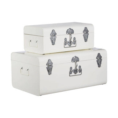 Set of Two Ivory Storage Trunks