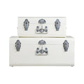 Set of Two Ivory Storage Trunks