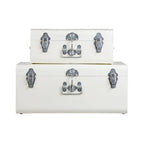 Set of Two Ivory Storage Trunks