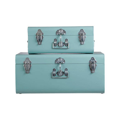 Set of Two Green Storage Trunks