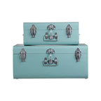 Set of Two Green Storage Trunks