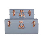 Set of Two Grey Storage Trunks