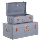 Set of Two Grey Storage Trunks