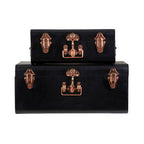 Set of Two Black Storage Trunks
