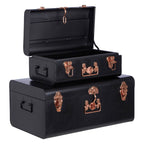 Set of Two Black Storage Trunks