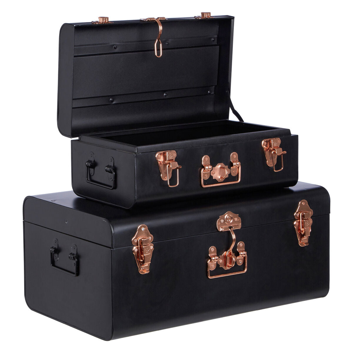 Set of Two Black Storage Trunks