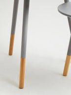 Grey Pine Wood Set of 2 Round Side Tables
