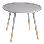 Grey Pine Wood Large Round Side Table