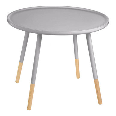 Grey Pine Wood Large Round Side Table