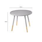 Grey Pine Wood Large Round Side Table