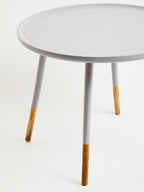 Grey Pine Wood Large Round Side Table
