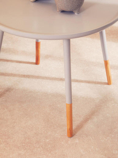 Grey Pine Wood Large Round Side Table