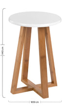 White and Natural Bamboo Round Stool