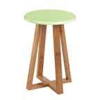 Green and Natural Bamboo Round Stool
