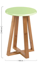 Green and Natural Bamboo Round Stool