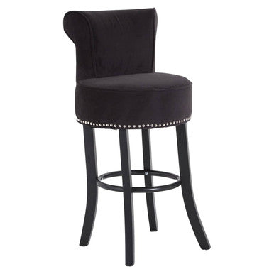 Black Velvet Bar Chair with Dramatic Finish